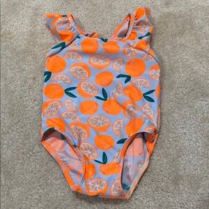 Cat & Jack Orange Citrus Kids Swim One Piece
